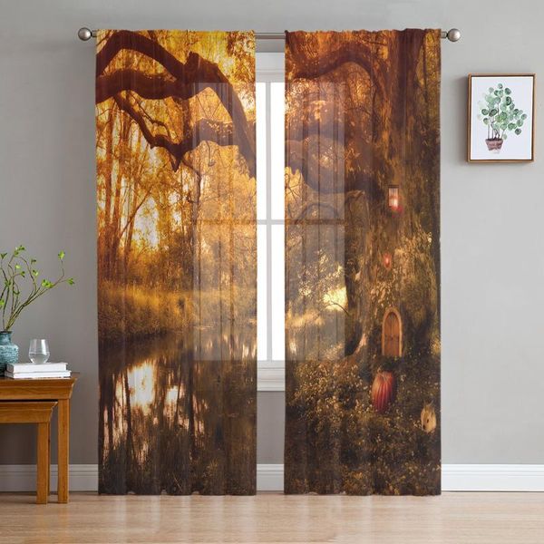 

curtain & drapes woods forest dusk fairy tale curtains for living room baby bedroom tulle kitchen modern style sheer