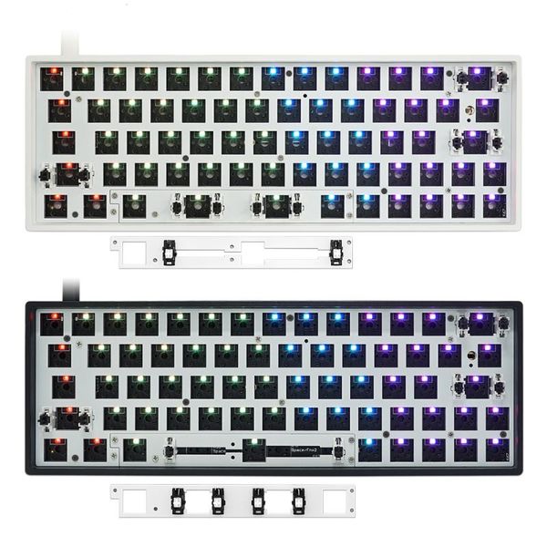 

keyboards gk64x gk64 swappable 60% custom mechanical keyboard support split spacebar rgb switch leds type c has software programmable