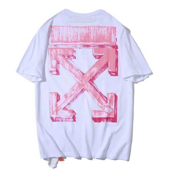

the new summer children's 2021 off twill arrow flower oil painting short sleeve t-shirt couple, White;black