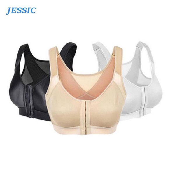 

jessic posture corrector lift up women shockproof sports support fitness vest bras breathable underwear cross back corset s-xl, Red;black