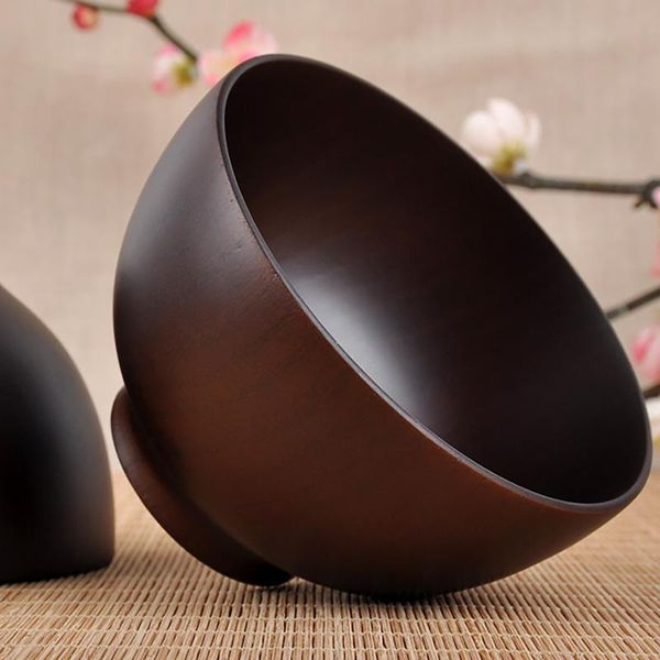 

bowls japanese style wooden salad bowl noodle fruits and cereal wood tableware european foot