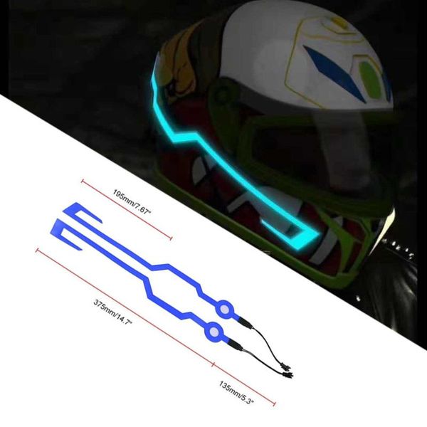 

motorcycle helmets 2 pcs led night riding lights bike helmet el cold light flashing stripe luminous signal sticker universal waterproof