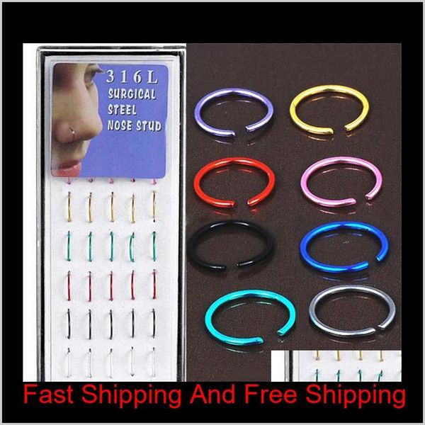 

women fashion 316 l surgical steel nose ring set c shaped false nose ring body piercing jewelry piercing ornaments 8jxkx kr0p2, Silver