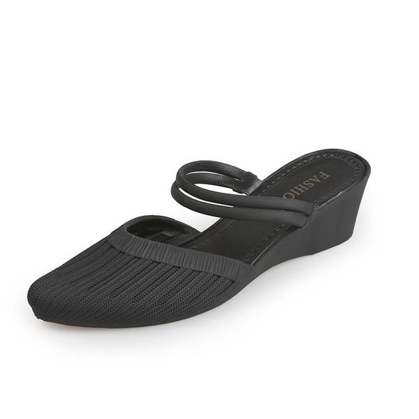 

sandals 2021 summer design non-slip wedges women shoes retro female open-toe casual sandalias ladies beach temperament woman, Black
