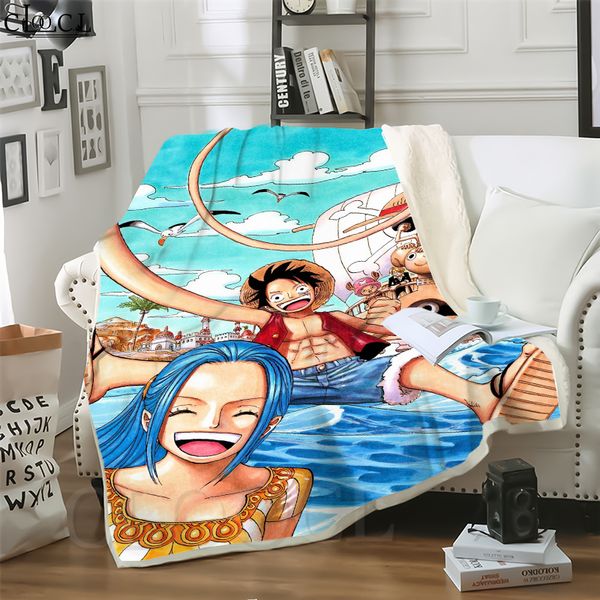 

cloocl blankets japan cartoons onepiece 3d print street style air conditioning blanket sofa teens bedding throw plush quilt