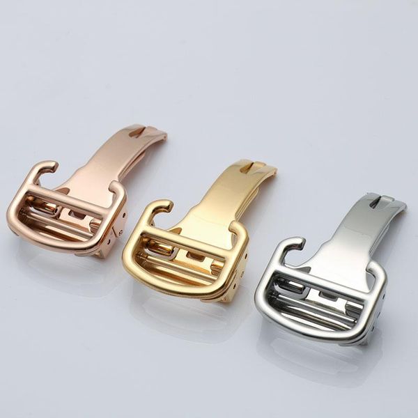 

watch bands buckle 12mm 14mm 16mm 18mm 20mm 316l stainless steel band strap clasp replacement for tank solo, Black;brown