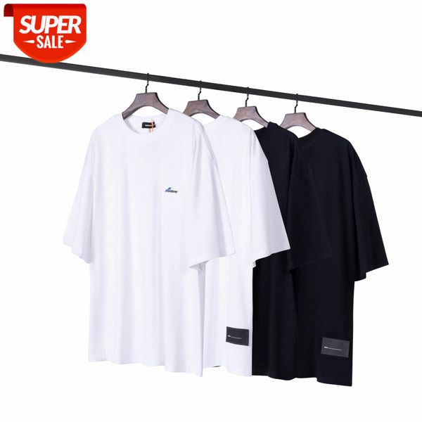 

embroidered small logo loose short sleeve #gi7z, White;black