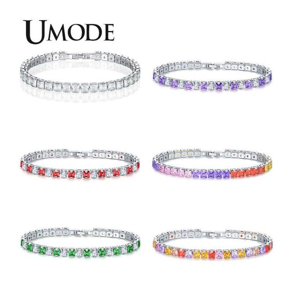 

charm bracelets umode mens/women + cubic zirconia tennis bracelet hip hop jewelry iced out 1 row gold cz charms for gifts ub0178, Golden;silver