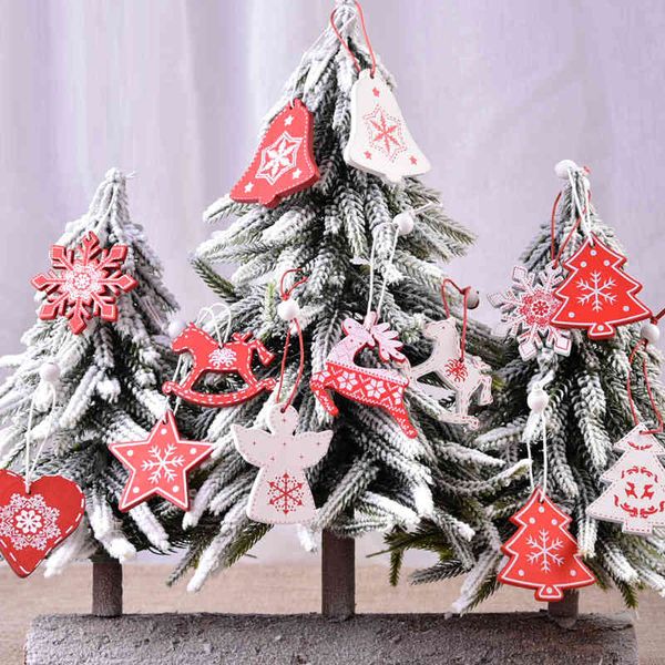 

factory outlet christmas decoration wood diy hanging decoration xmas tree snowflake bell elk angell pattern or 3u54
