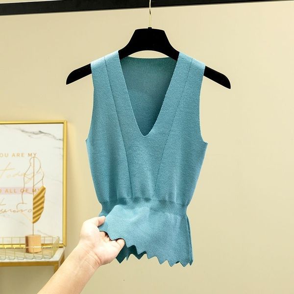 

with no sleeves knitted or crocheted waistcoat slimming women sweater spring vest mrs y572 51yq, White;black