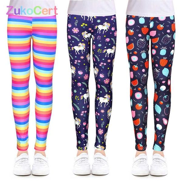 

3pcs/lot girls leggings kids clothes flower printing elastic trousers children for girl wear 4-13 years 211021, Blue