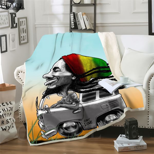 

cloocl reggae bob marley 3d print street style air conditioning blanket sofa teens bedding throw blanket plush quilt