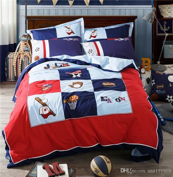 

2017 autumn pure cotton children embroidered four pieces of cotton cartoon students bedding