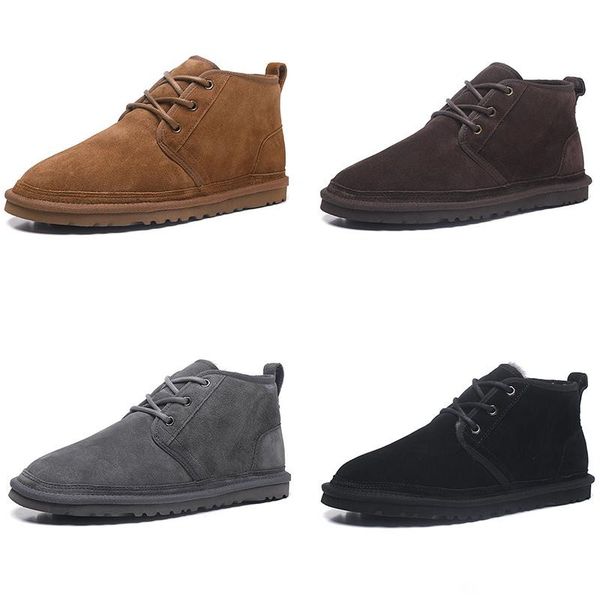 

men women winter wool boots neumel suede classic shoes newm series straps casual warm mini boot chestnut size us35-us45g, Black