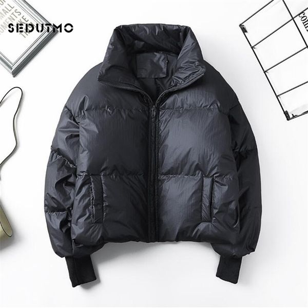 

sedutmo winter women duck down jackets oversize coat short black puffer jacket casual autumn parkas ed916 211007