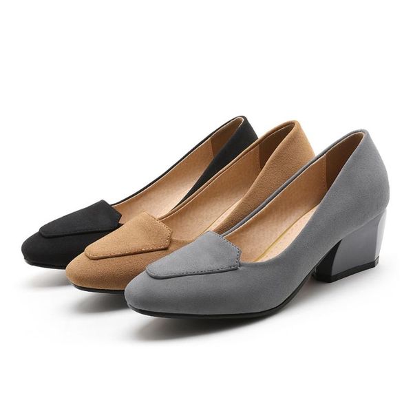 

new plus sale big and small 32-47 size simple fashion shoes 5 colour new spring autumn pumps women shoes square toe 505, Black