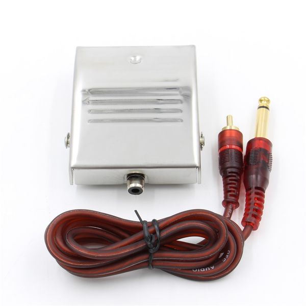 

new tattoo pedal stainless steel tattoo foot pedal switch with silicon wire clip cord for tattoo power supply machine