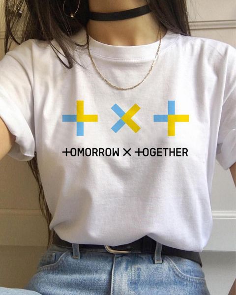 

korean style shirt summer new fashion letters print women t shirt 90s young girls casual cotton tee female clothes, White