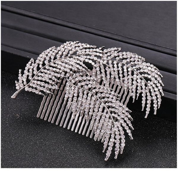 

trendy rhinestone crystal bridal hair combs wedding hair accessories headpiece hair ornaments bride women qylchs