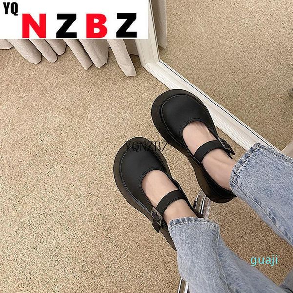 

dress shoes women japanese style lolita patent leather ankle strap pumps thick bottom mary jane 1041, Black