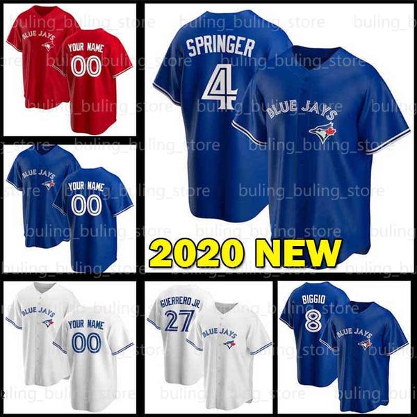 

27 vladimir guerrero jr jerseys toronto 4 george springer blue 12 roberto alomar custom jay cavan biggio joe carter bo bichette 2021, Blue;black