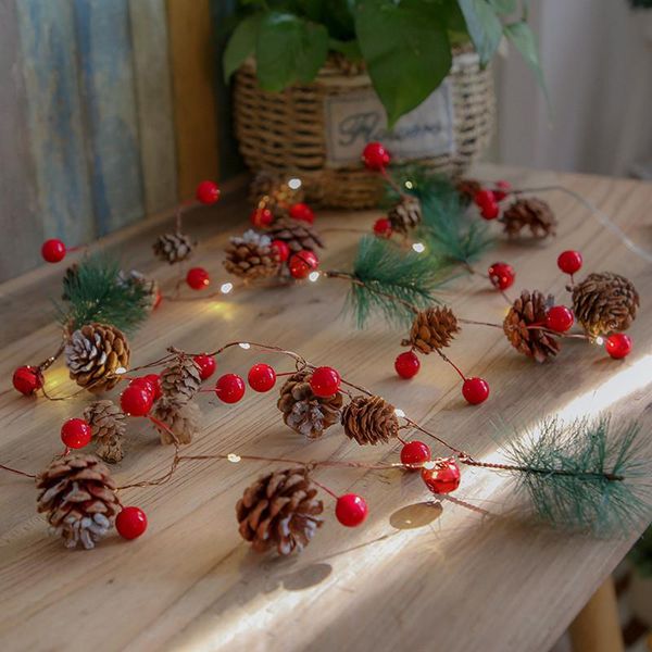 

diy new year decoration led string light pine cone copper wire fairy warm white garland lights for christmas home wedding party