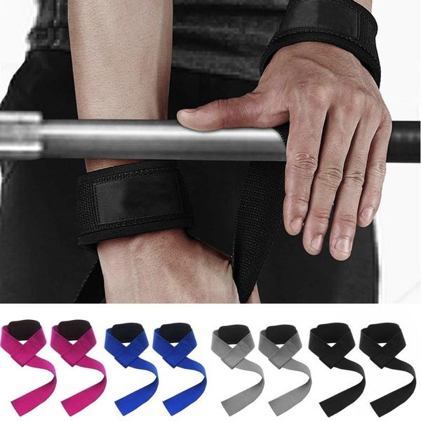 

wrist support 1pair weightlifting hand belt gym lifting grip anti-slip sport fitness wraps straps bodybuilding #t2p, Black;red