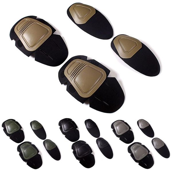 

elbow & knee pads military tactical g2 g3 frog suit support paintball kneepad interpolated protector set, Black;gray