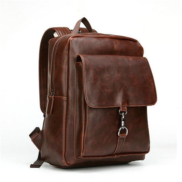 

men's backpack fashion leather waterproof backpack leisure travel bag