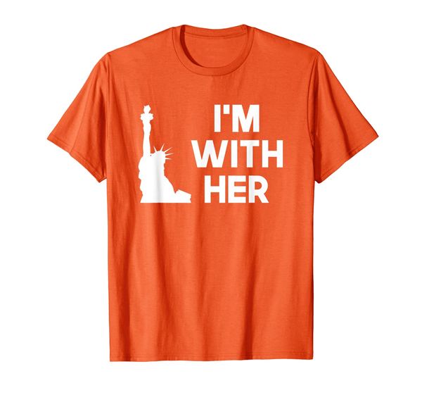 

i'm with her statue of liberty t-shirt, White;black