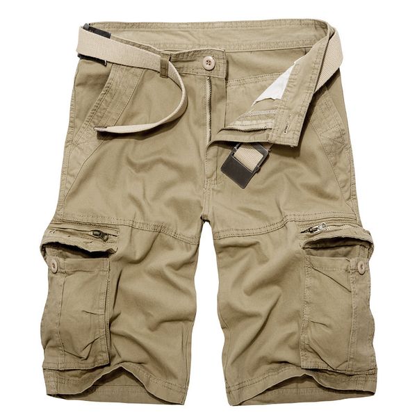 

new mode military cargo shorts from the bermuda summer cotton loose multi-pocket short men at height of knee plus size 40 0lpq, White;black