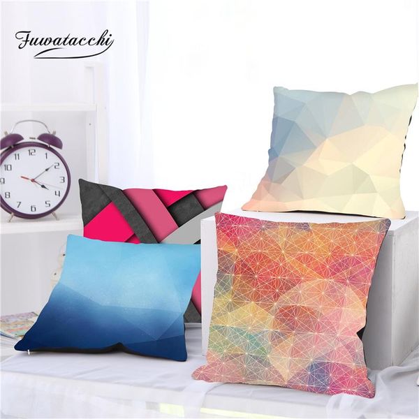 

cushion/decorative pillow fuwatacchi 45x45cm case marble geometric square cushion cover painting printed throw for home decor