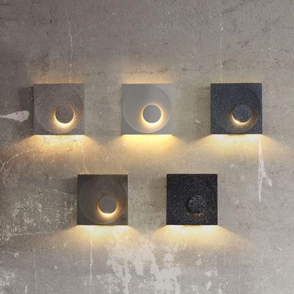 

wall lamps cement square lamp creative simple personality art porch corridor bedroom bedside living room decoration lights