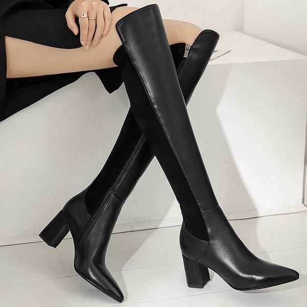 

boots female over the knee high fall winter est working party shoes woman classic basic women's l5qi, Black
