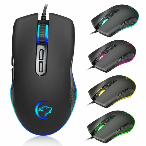 

wired mouses usb 7 rgb color led backlight 7 buttons 3200dpi adjustable programmable ergonomic gaming optical mices