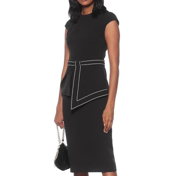 

casual dresses women solid dress fashion sheath o-neck ol work 3296, Black;gray