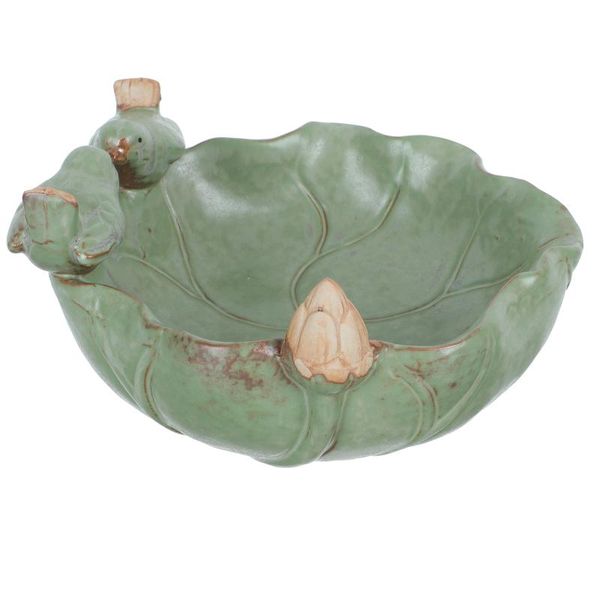 

vases 1 pc exquisite lotus leaf-shaped green plant cultivation container (dark green)