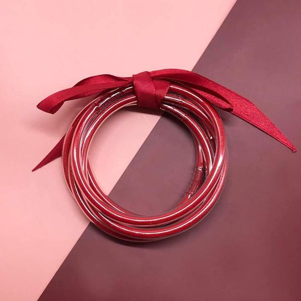 

bangle red glitter jelly bracelet set - gold powder lining fashion jewelry lightweight cute bracelets for women girl, Black