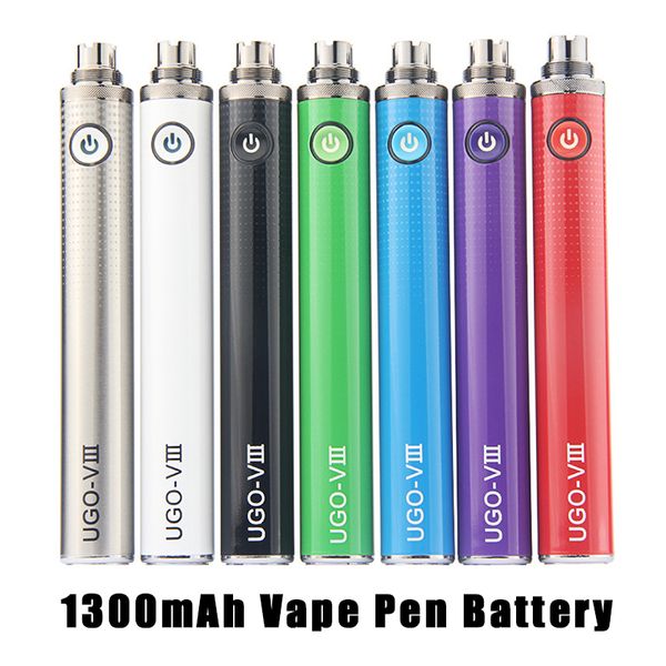 Micro USB 510 Thread Bateria Ego Passathough EVOD E CIG 1300MAH UGO V3 com Cabos Charger Ecigarette para Vaporizador Atomizador Vape Pen