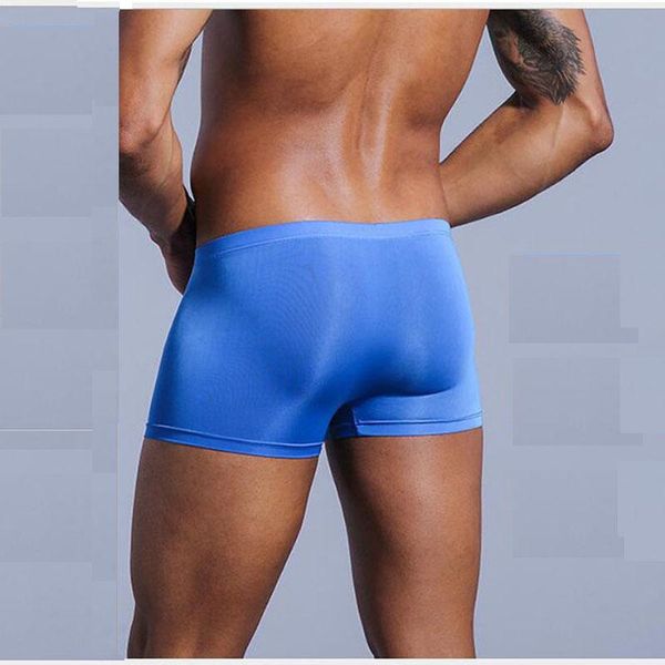 

underpants very thin men's underwear nylon ice silk boxers double bagged high-interest high-stretch, Black;white
