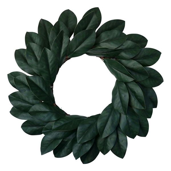 

artificial magnolia leaves wreath for festival celebration front door wall window wedding party garden home decor