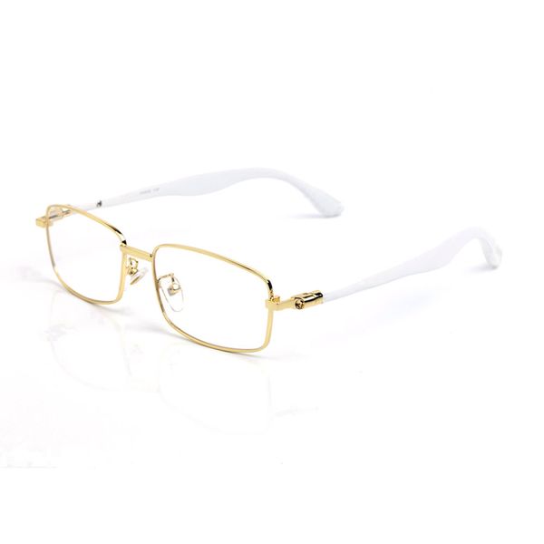 

2021 rectangular sunglasses business casual mixed color full frame men and women classic metal wooden glasses frameless gold silver decorati, White;black