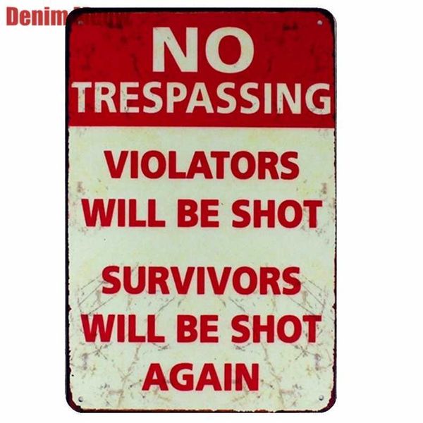 

warning banner retro plaque metal signs bar club home decor wall stickers decorative plates friends gift no trespassing n165
