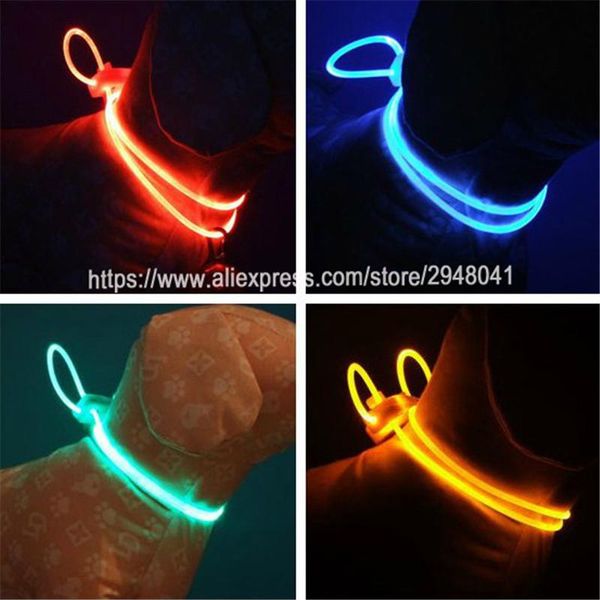

dog collars & leashes yvyoo 1pc multi-color led pet collar adjustable night safety luminous light up bright leash