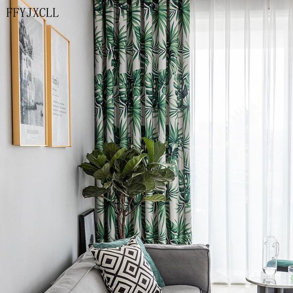 

curtain & drapes plant printing high blackout curtains living room dining bedroom modern single-sided