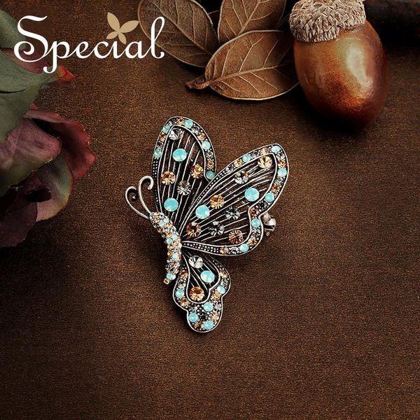 

pins, brooches special fashion multi color butterfly brooch pins european style vintage for dresses gifts women s1721b, Gray