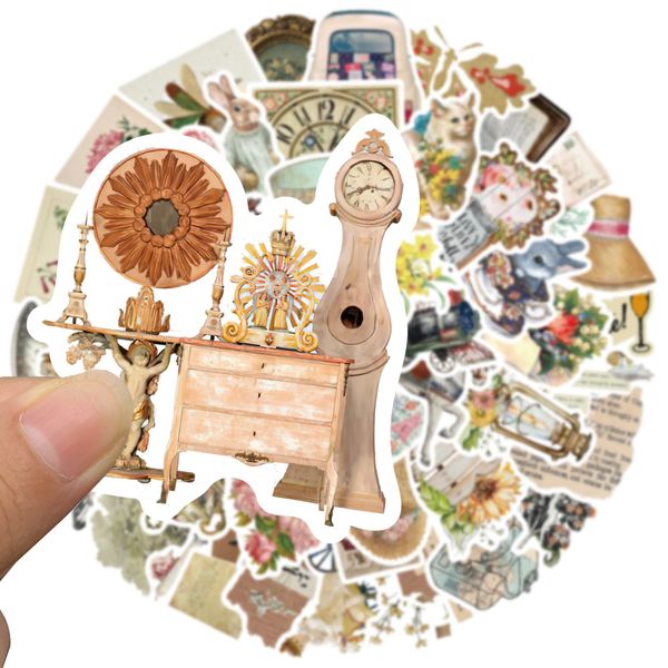 

50pcs/set poster small waterproof skateboard stickers vintage objects old fashioned for notebook lapbottle helmet car sticker pvc guitar dec