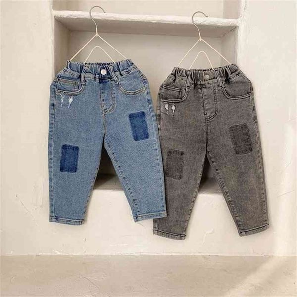 

spring arrival girls fashion denim pants kids korean trosuers jeans for 210528, Blue