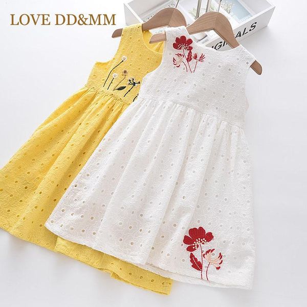 

girl's dresses love dd&mm girls summer kids wedding party vestidos toddler clothes hollow flower embroidery dress for girl 3-7 years, Red;yellow