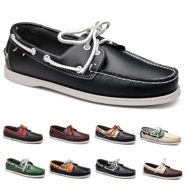 

2021 men casual shoes triple black comfortable popular breathable dlive light yellow green deep blue jogging walking leather mens sneakers o
